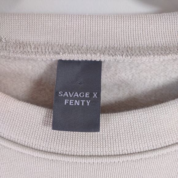 Savage x Fenty Cream Oversized Sweatshirt, Size Medium - Picture 8 of 8